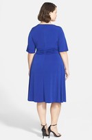 Thumbnail for your product : Jessica Howard Ruched Waist Fit & Flare Dress (Plus Size)