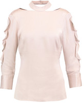 Thumbnail for your product : Marissa Webb Effy Ruffle-Trimmed Satin-Crepe Blouse