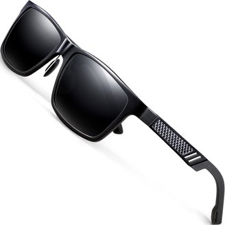 ATTCLen's Retroetal Frae Driving Polarized Sunglasses Foren Woen 16560gray-gray