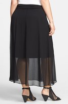 Thumbnail for your product : Vince Camuto Sheer Pleat Maxi Skirt (Plus Size)