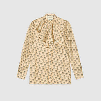 Gucci stamp silk shirt