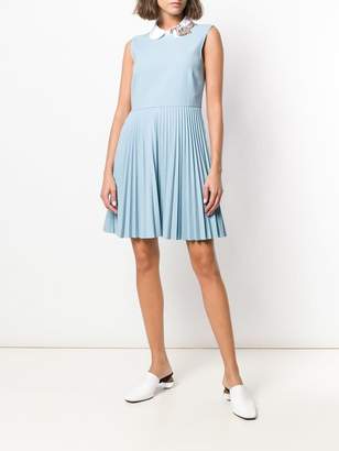 RED Valentino embellished collar pleated dress