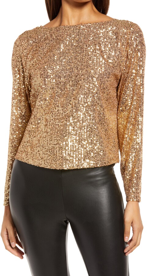 gold sequin tunic