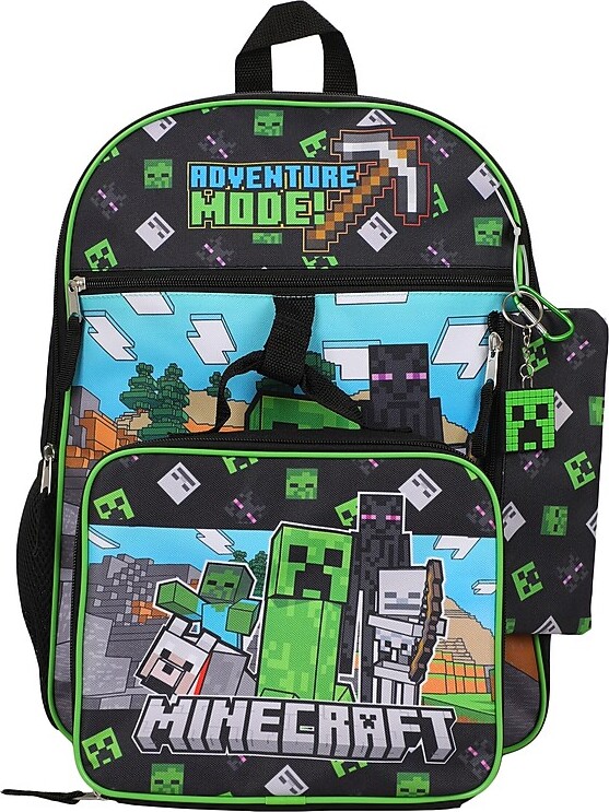Bioworld Kids 5-Piece Minecraft Backpack Set, Large, Multicolored (B1Y5FKVMNCPP00)