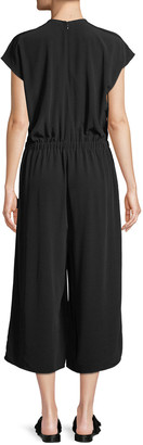 Eileen Fisher Plus Size Crepe Cropped Jumpsuit