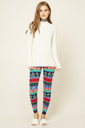 Forever 21 Holiday Print Sweater Leggings
