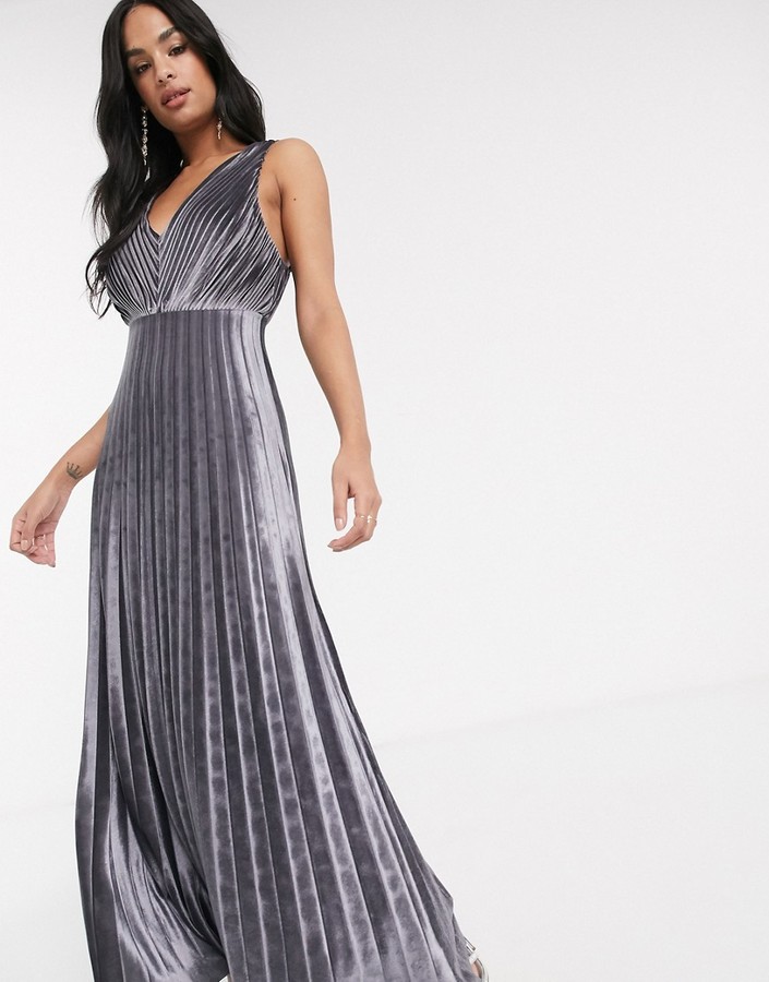 asos velvet pleated dress