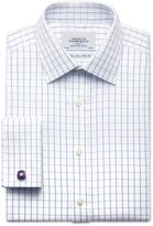Thumbnail for your product : Charles Tyrwhitt Blue royal Oxford check non-iron slim fit shirt