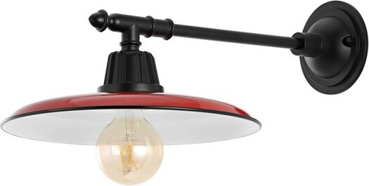 Jonathan Y Designs 12" 1-Light Bonner Farmhouse Industrial Iron LED Victorian Arm Outdoor Sconce : UL Listed, Metal Shade, Hardwired