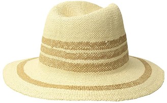 San Diego Hat Company PBF7311OS Fedora w/ Pop Color Stripes (Tan) Caps