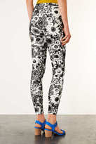 Thumbnail for your product : Topshop Dark Floral Flock Treggings
