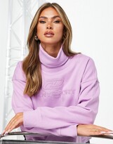 Thumbnail for your product : DKNY Sport turtleneck logo pullover in pink
