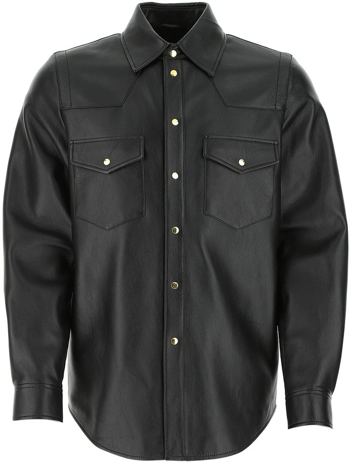 gucci leather shirt
