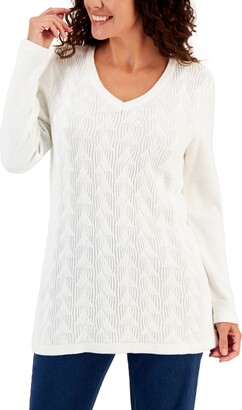Karen Scott Women's Cable-Knit Tunic Sweater, Created for Macy's