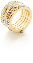 Thumbnail for your product : Set of 5 Stackable CZ & Yellow Gold Rings