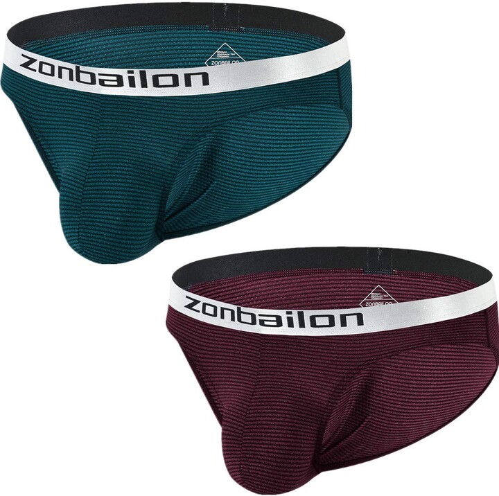 ZONBAILON Men's Big Pouch Briefs Underwear Bulge Enhancing Low Rise