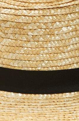 Something Navy Frayed Edge Straw Boater Hat