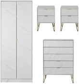 Thumbnail for your product : SWIFT Marbella Ready Assembled 4 Piece Package - 2 Door Wardrobe, 5 Drawer Chest and 2 Bedside Chests