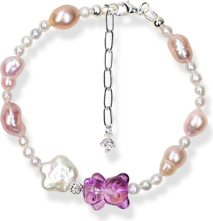 Ninemoo Crystal Bear Pearl Bracelet