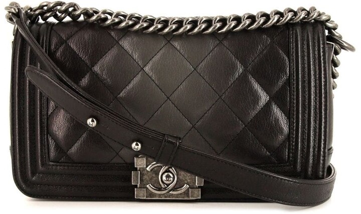 Pre-owned Chanel 2013-2014 Small Boy Shoulder Bag In Black