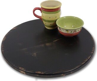 Etsy Black Lazy Susan Turntable, Distressed Painted Round Serving Board ...
