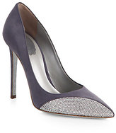 Thumbnail for your product : Rene Caovilla Smack Strass Crystal, Suede & Satin Pumps