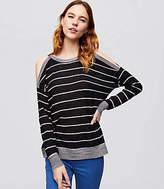 Thumbnail for your product : LOFT Striped Cold Shoulder Sweater
