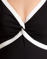Thumbnail for your product : Karla Colletto Contrast V-Neck Tank Swimsuit