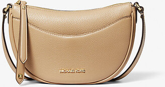 MICHAEL KORS CARMEN SMALL N/S PHONE Chain Shoulder X-body Bag In LT SAND  Gold