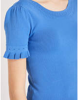 Thumbnail for your product : Sandro Flared-trim knitted top