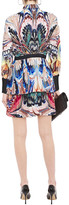 Thumbnail for your product : Mary Katrantzou Tiered Printed Silk Crepe De Chine Mini Shirt Dress