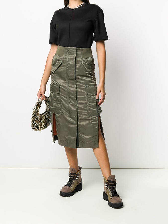 Sacai Nylon Cargo Pocket Midi Skirt - ShopStyle