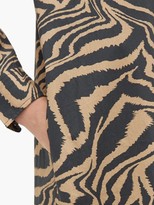 Thumbnail for your product : Ganni Tiger-print Cotton Shirtdress - Beige Multi