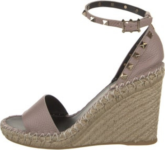 Valentino Leather Espadrilles Neutrals Platform Buckle Closure at Ankles Includes Box & Dust Bag Unfortunately due to restrictions this item may not be eligible for shipping in all areas.