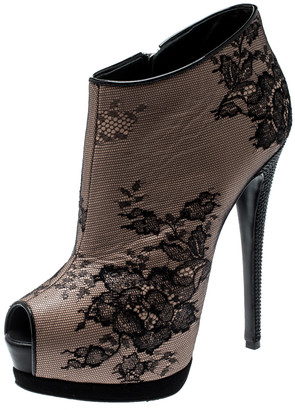 beige platform booties