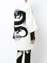 Thumbnail for your product : Josie Natori embroidered dragon back cardi-coat