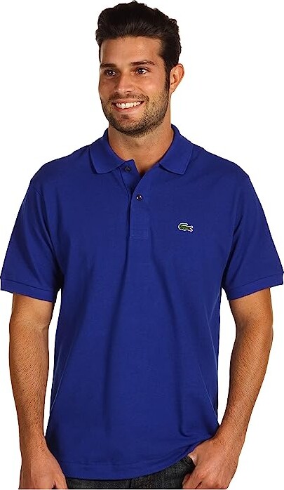Lacoste L1212 Classic Short Sleeve Pique Polo Shirt in Blue for Men