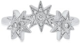 Thumbnail for your product : Colette 18kt White Gold Curved Three Star Diamond Ring