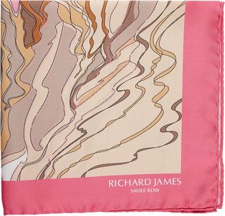 Richard James Abstract Dune Pocket Square-Pink