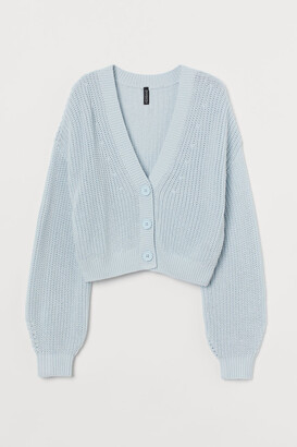 turquoise cropped cardigan