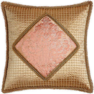 Sweet Dreams Rue de L'amour Beaded Pillow with Damask Center, 20"Sq.