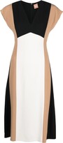 Panelled-Design Midi Dress 