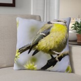 Thumbnail for your product : Red Barrel Studio Chagoya Bird Sitting on a Tree Branch Throw Pillow