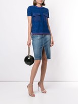 Thumbnail for your product : Elisabetta Franchi Front-Slit Denim Skirt