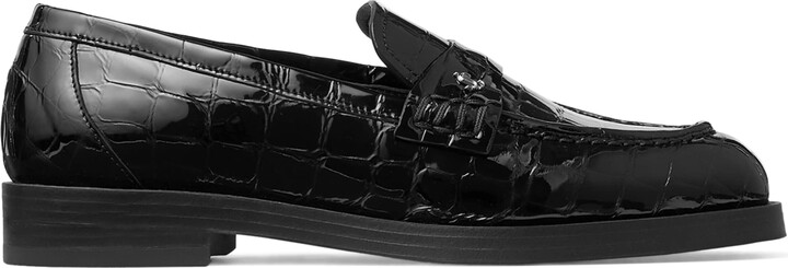 Jimmy Choo Ivy Croc-Embossed Leather Loafers