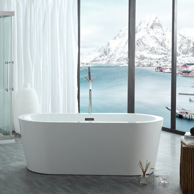 Eisen Home Dionysus Freestanding Soaking Acrylic Bathtub