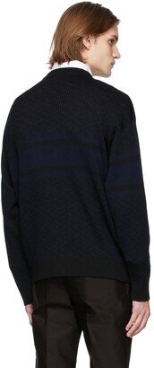 Versace Black & Navy La Greca Sweater