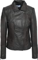 Thumbnail for your product : Muu Baa Muubaa Almora Zip-detailed Crinkled-leather Biker Jacket