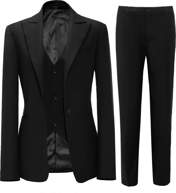 Tiavllya Business Suit for Women 3 Piece Formal Notched Lapel Office