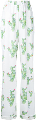 Dalood - cactus pyjama trousers - women - Silk/Polyester/Viscose - 36
